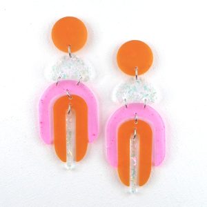 IBIZA – Boucles d’oreilles résine artisanales – Bijou créateur pièce unique | Bisoustore
