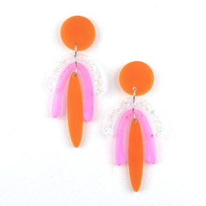 MALIBU – Boucles d&rsquo;oreilles résine artisanales – Bijou créateur pièce unique | Bisoustore