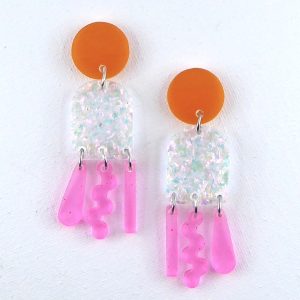 PARKER LEWIS – Boucles d&rsquo;oreilles résine artisanales – Bijou créateur pièce unique | Bisoustore