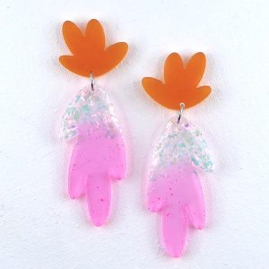 DALLAS – Boucles d&rsquo;oreilles résine artisanales – Bijou créateur pièce unique | Bisoustore