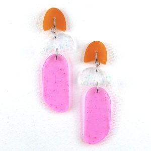 OSLO – Boucles d&rsquo;oreilles résine artisanales – Bijou créateur pièce unique | Bisoustore