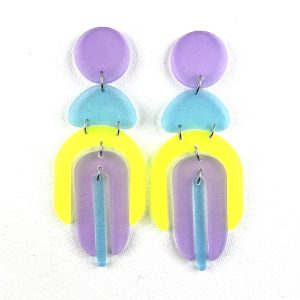 IBIZA – Boucles d’oreilles résine artisanales – Bijou créateur pièce unique | Bisoustore