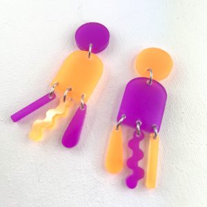 PARKER LEWIS – Boucles d&rsquo;oreilles résine artisanales – Bijou créateur pièce unique | Bisoustore