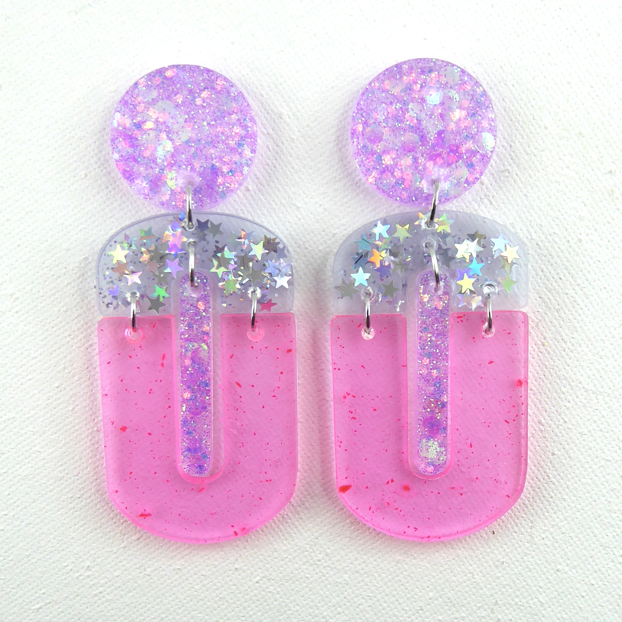 LISBONNE - Boucles d'oreilles résine artisanales – Bijou créateur pièce unique | Bisoustore