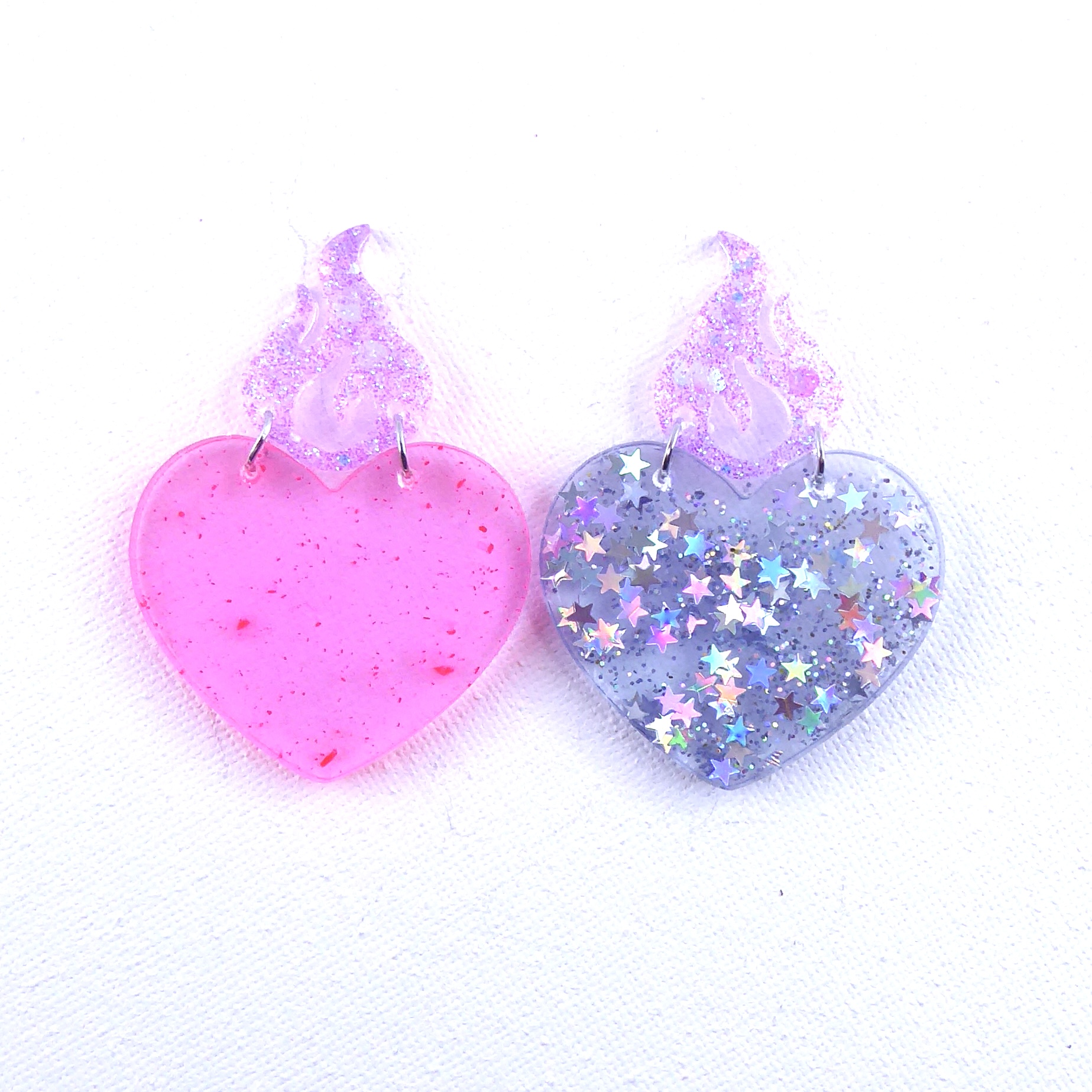 SACRED HEART – Boucles d'oreilles résine artisanales – Bijou créateur pièce unique | Bisoustore