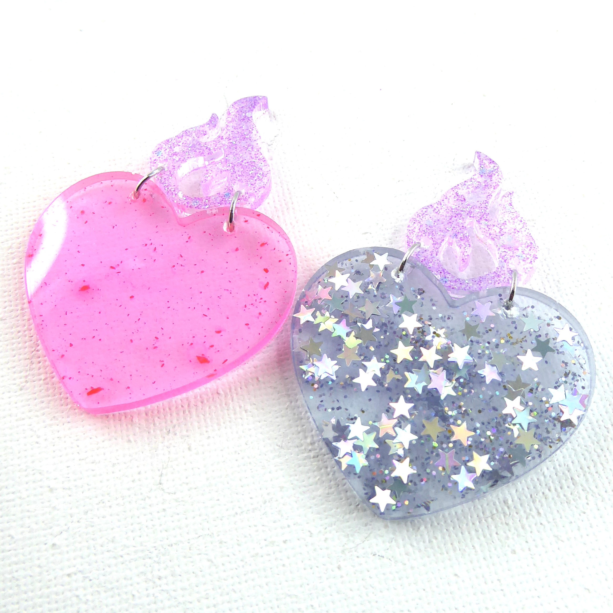 SACRED HEART – Boucles d'oreilles résine artisanales – Bijou créateur pièce unique | Bisoustore – Image 4