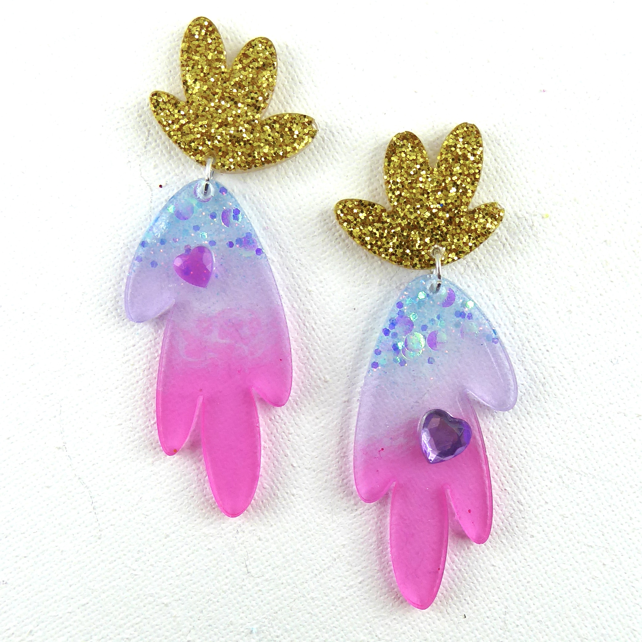 Barbie 10 - Série spéciale, boucles d'oreilles faits mains en résine époxy.