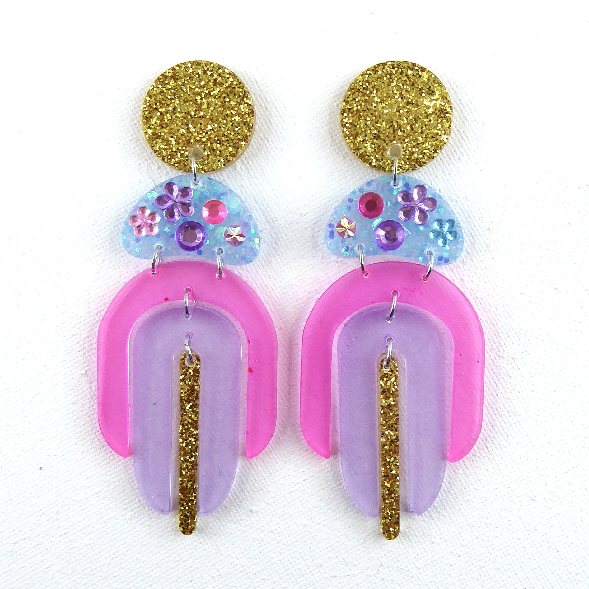 Barbie 9 - Série spéciale, boucles d'oreilles faits mains en résine époxy.