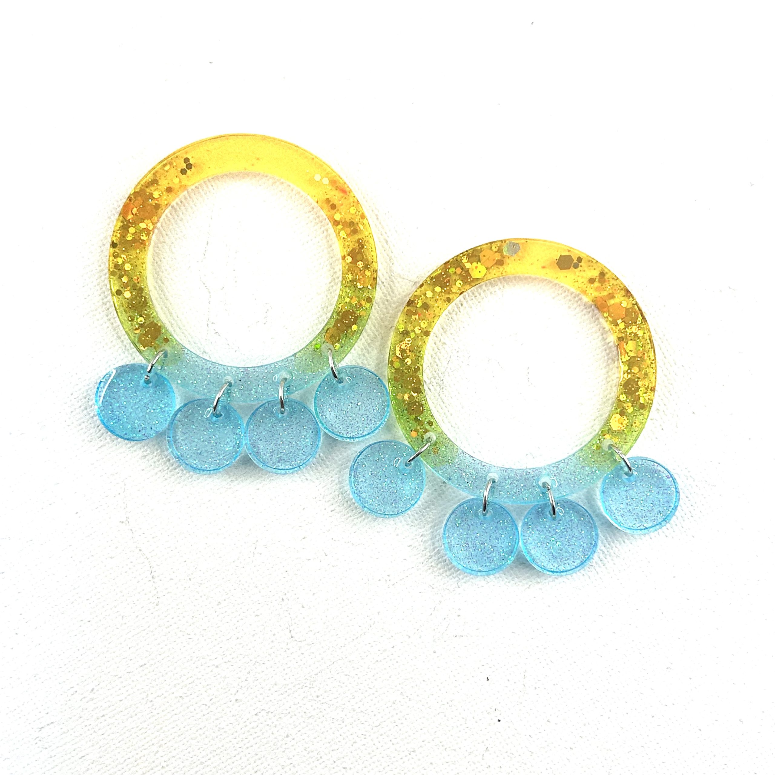 MADRID - Boucles d'oreilles résine artisanales – Bijou créateur pièce unique | Bisoustore