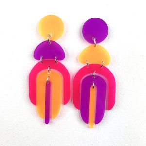 IBIZA – Boucles d’oreilles résine artisanales – Bijou créateur pièce unique | Bisoustore