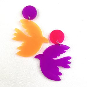PICASSO – Boucles d&rsquo;oreilles résine artisanales – Bijou créateur pièce unique | Bisoustore