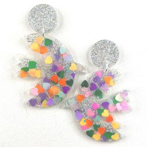 PICASSO – Boucles d&rsquo;oreilles résine artisanales – Bijou créateur pièce unique | Bisoustore
