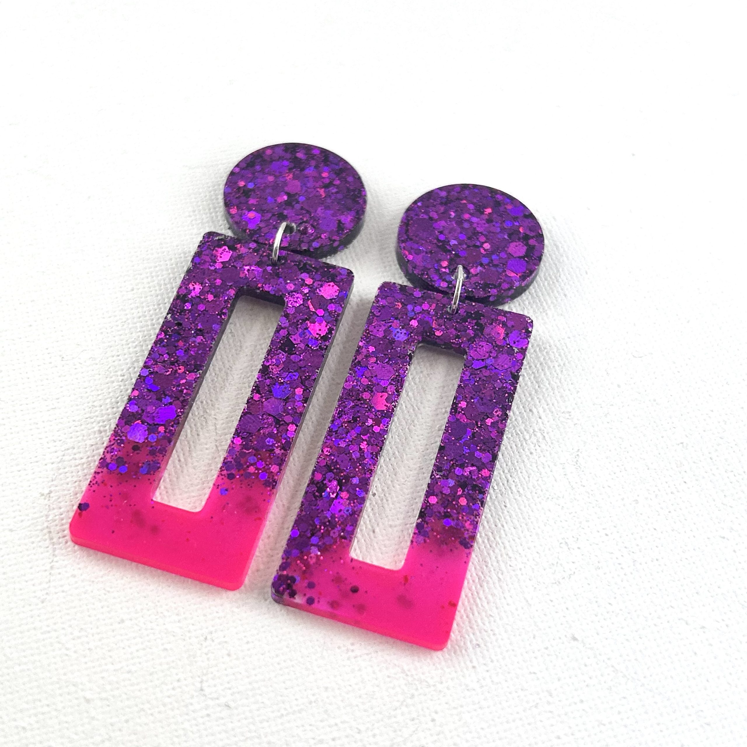 ROME- Boucles d'oreilles résine artisanales – Bijou créateur pièce unique | Bisoustore – Image 2