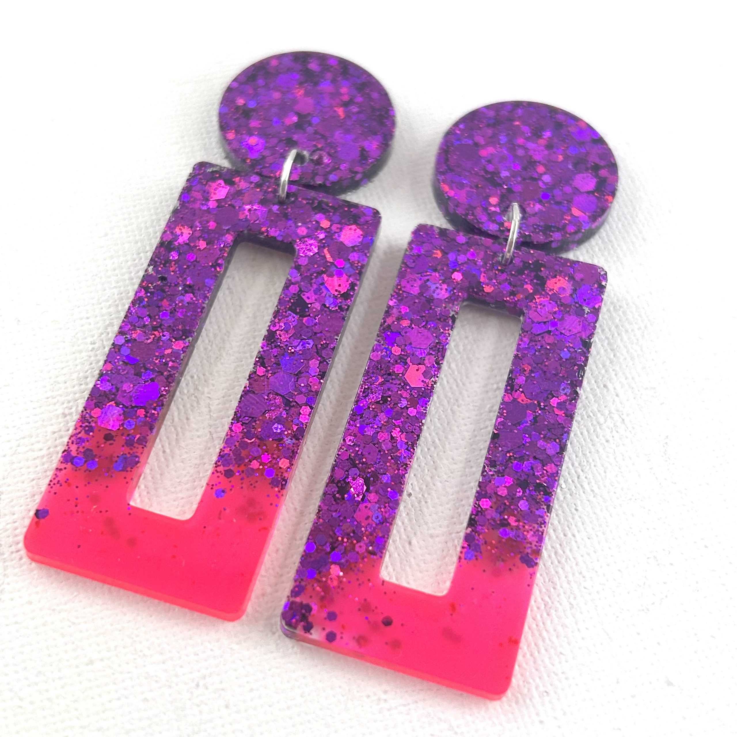 ROME- Boucles d'oreilles résine artisanales – Bijou créateur pièce unique | Bisoustore – Image 3